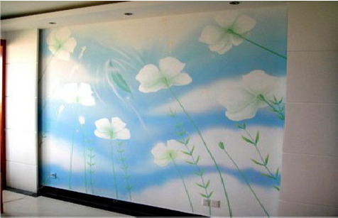 维西画墙绘怎么画好白云的蓬松感？