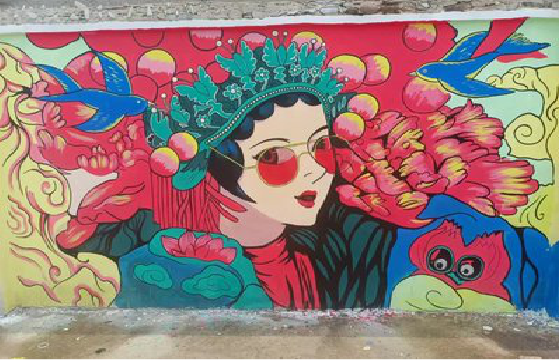 维西墙体彩绘-网红墙