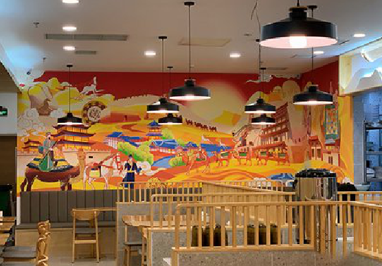 维西商业空间彩绘介绍。