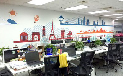 维西教你设计办公室墙绘的方法。